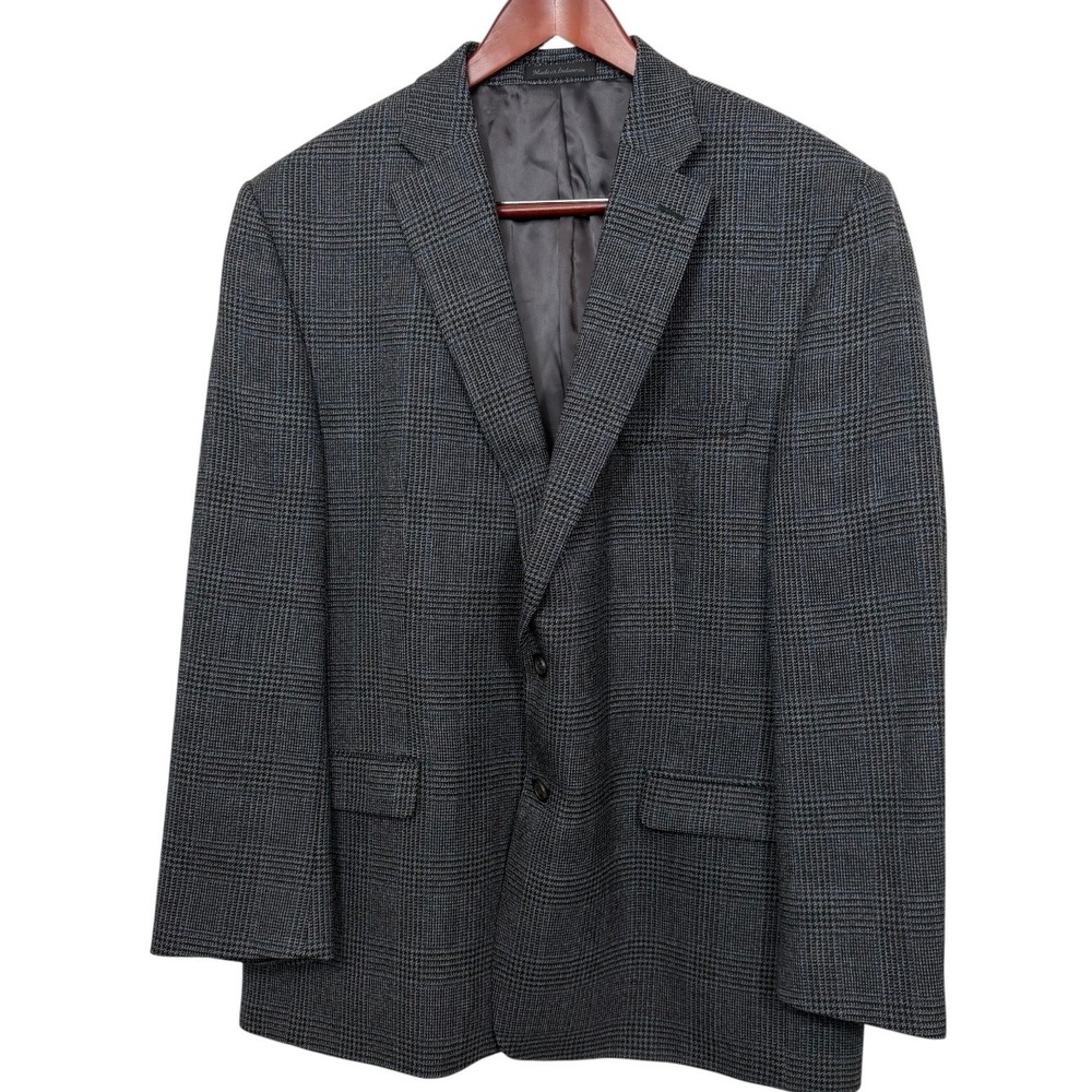 Lauren Ralph Lauren Mens 46R Gray Glen Plaid 100% Wool Sport Coat Blazer
